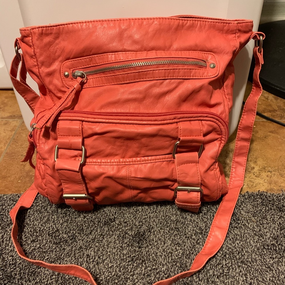 Nice coral color soft slouch purse
